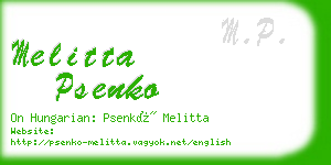 melitta psenko business card